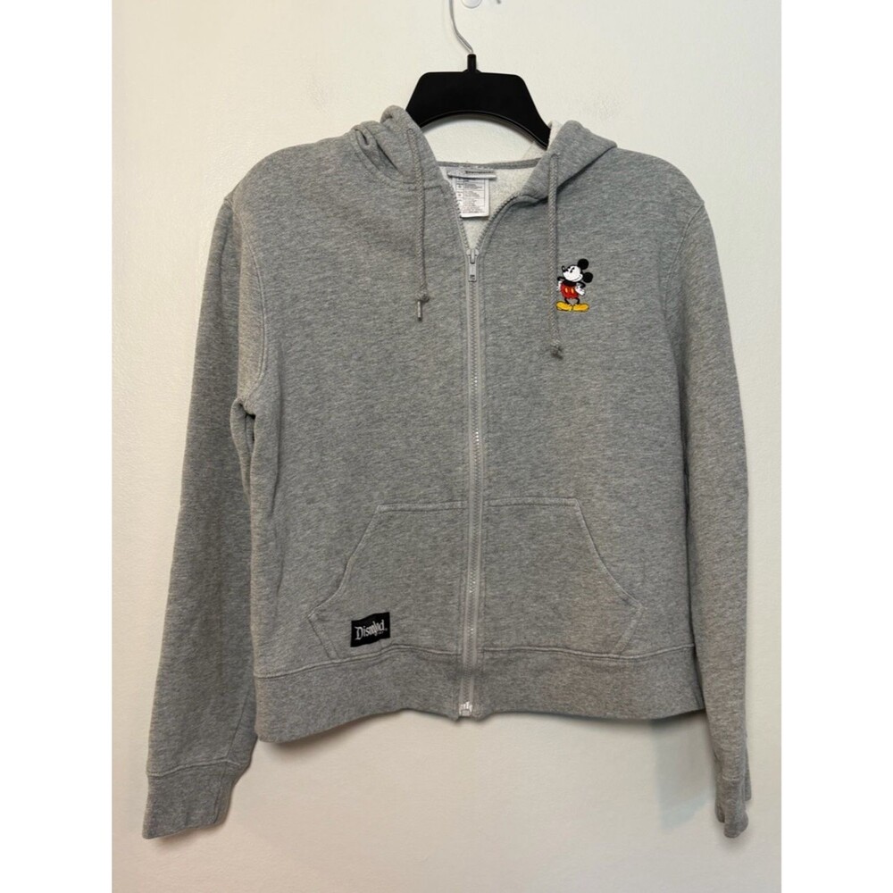 Disneyland Resort Mickey Mouse Embroidered Zip Up Hoodie Size Large